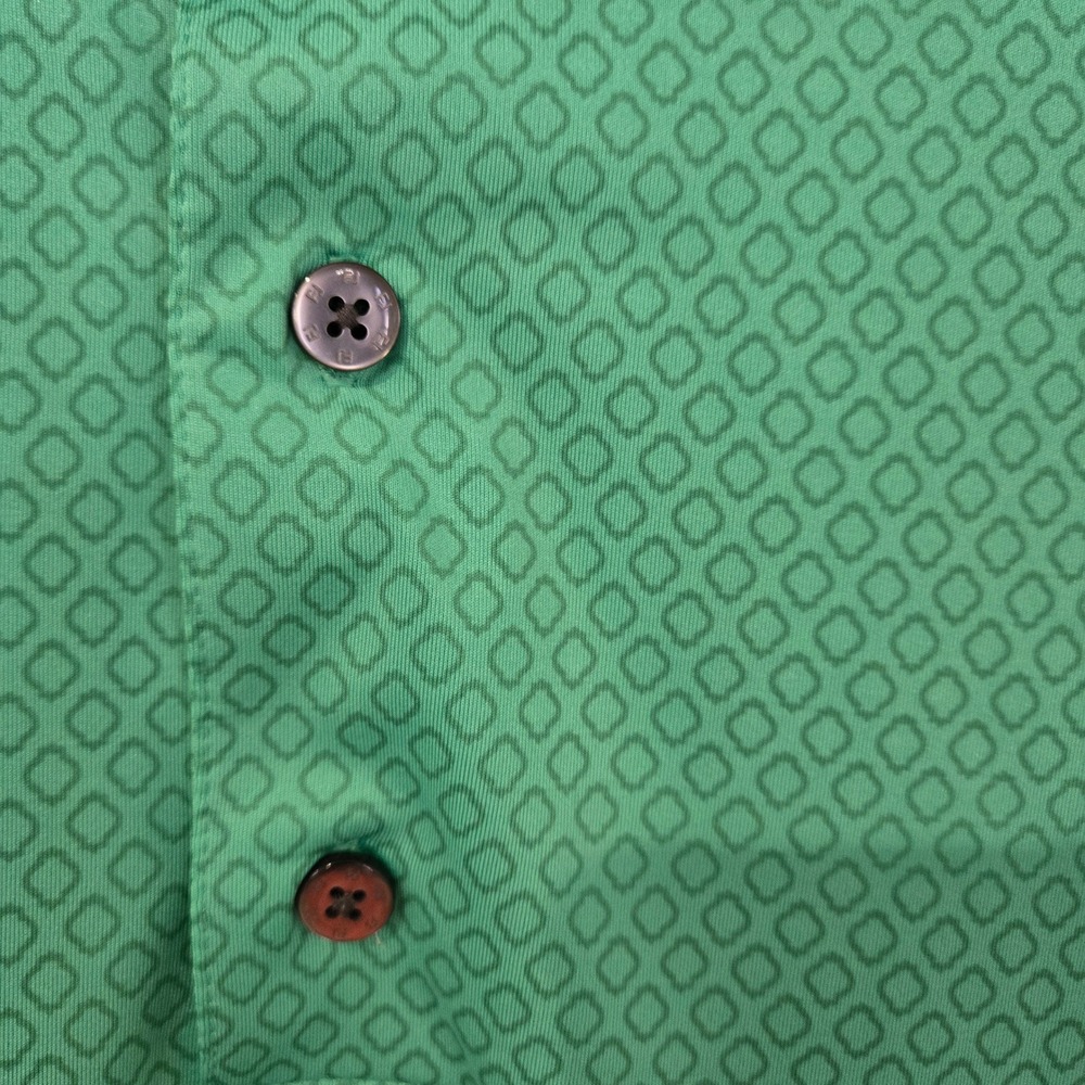 FootJoy Polo Shirt Mens XXL Green Diamond Geometric Performance Golf Top - Picture 4 of 9